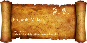 Hajduk Vitus névjegykártya
